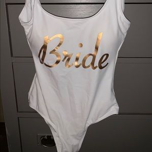 Bride one piece swim suit